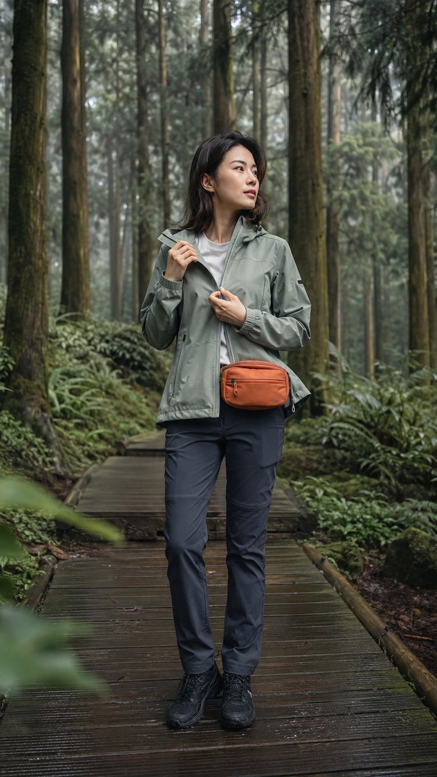 女性登山穿搭服飾｜台灣女性戶外模特兒造型預覽圖