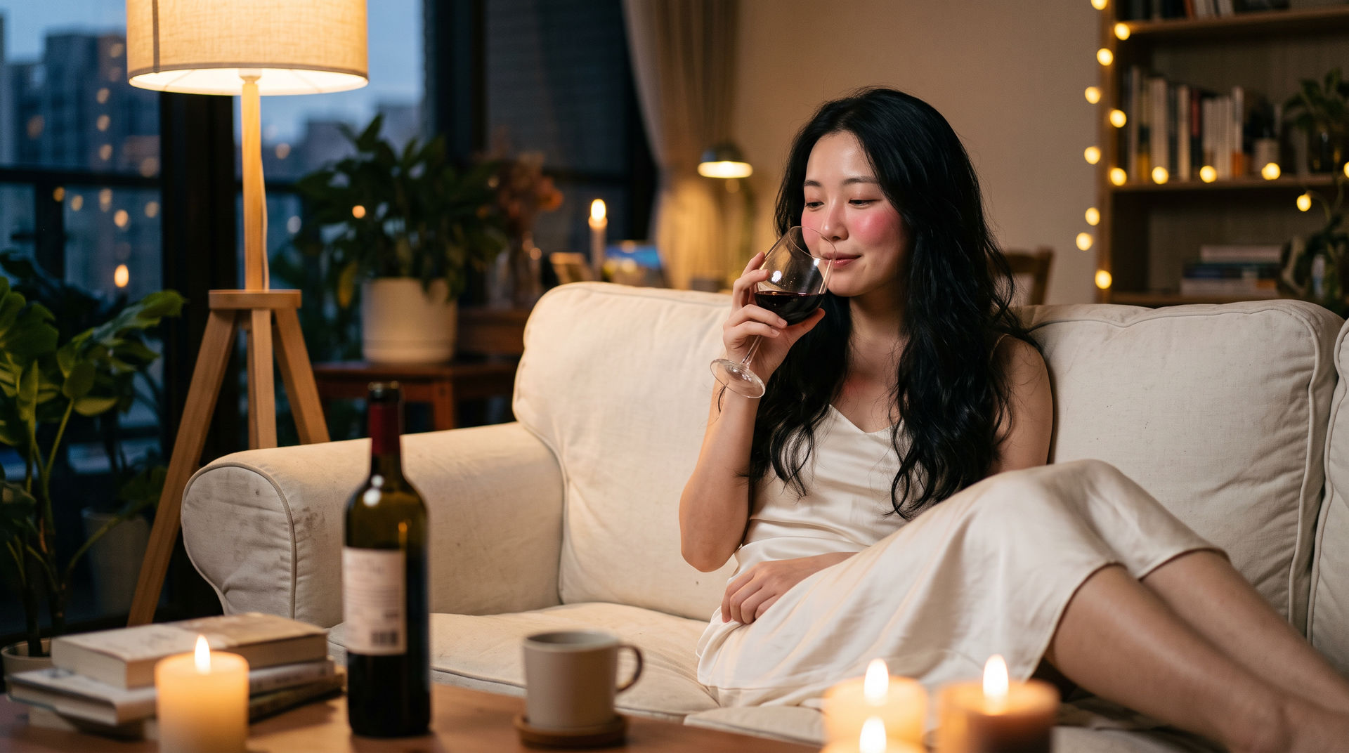 女性微醺的可愛風貌預覽圖